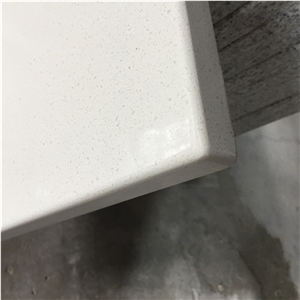 Solid Color Small Grain Quartz Stone Counter Top, Quartz White Vanity Top, Quartz Cabinet Top with Sink Cut-Out