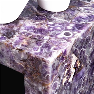 Backlit Amethyst Gemstone Purple Color Agate Stone