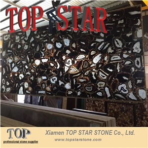 Luxury Interior Decorative Natural Stone Gemstone Agate Stone Slab for Table Tops