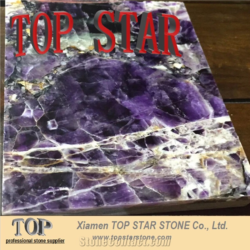 Luxury Natural Purple Gemstone Tops Purple Agate for Table Tops
