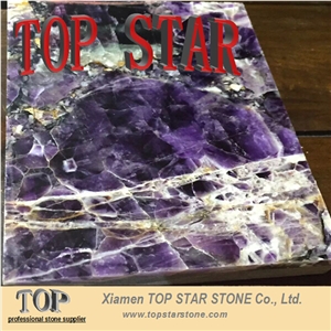 Luxury Natural Purple Gemstone Tops Purple Agate for Table Tops
