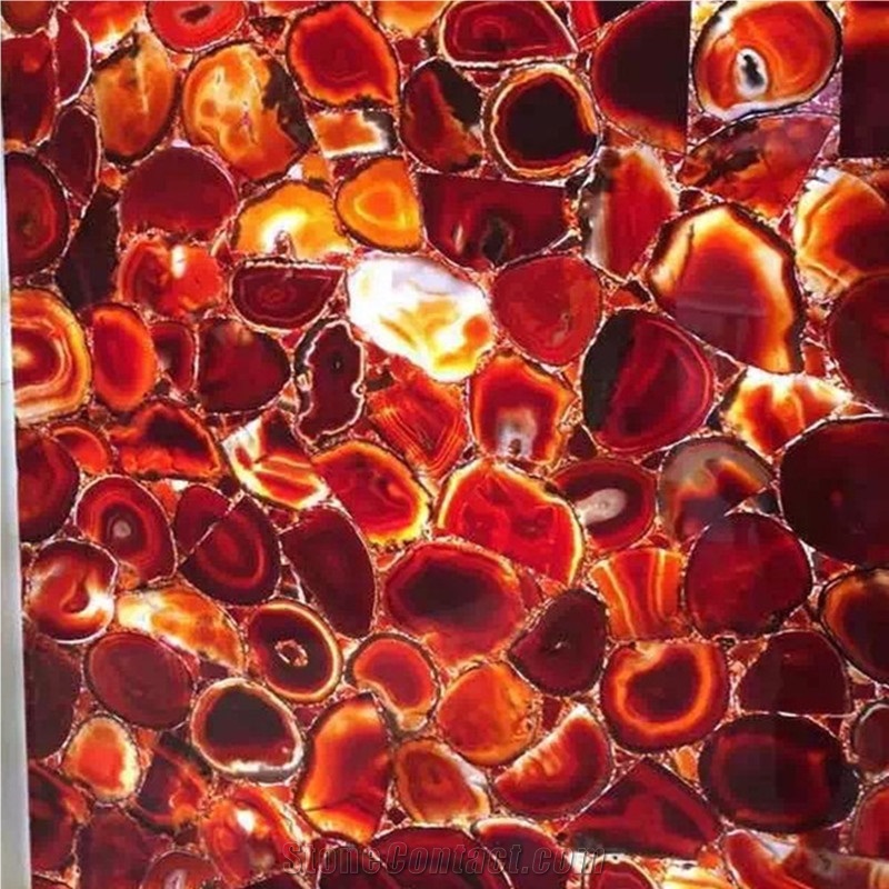 Luxury Natural Stone Red Agate Jade Stone Red Semiprecious Stone Big Slabs for Wall Panel
