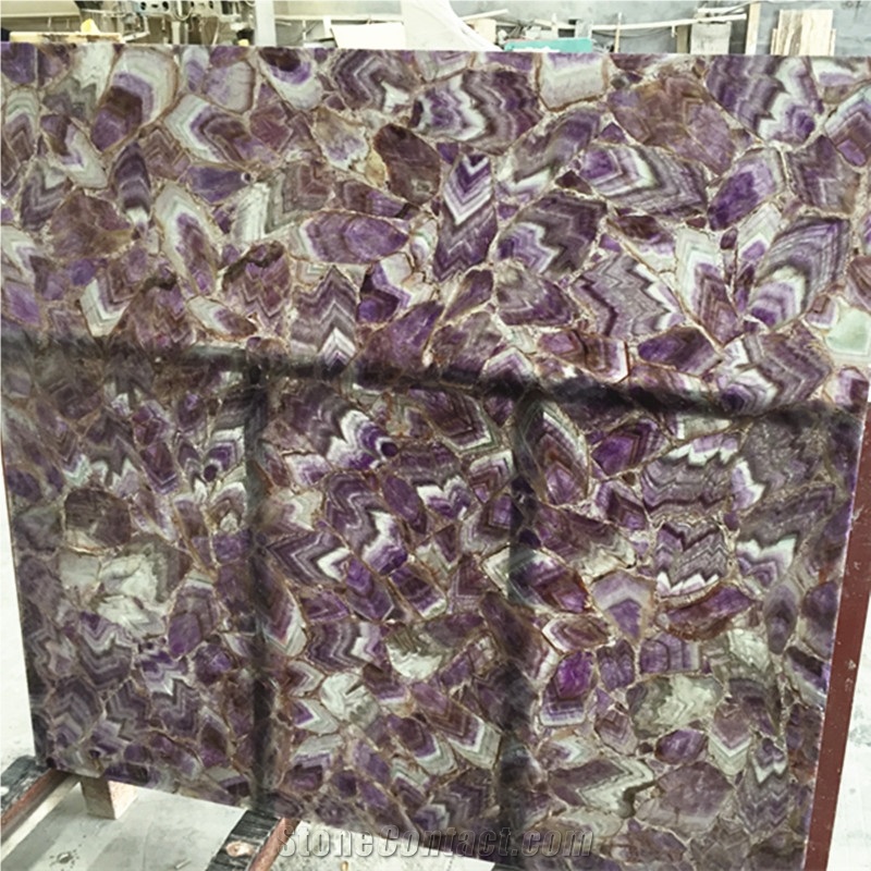 Transucent Amethyst Semi Precious Stone Purple Agate Stone Gemstone Semiprecious Slabs