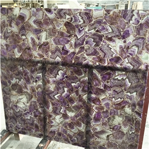 Transucent Amethyst Semi Precious Stone Purple Agate Stone Gemstone Semiprecious Slabs