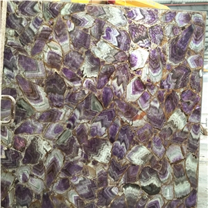 Wall Background Panel Translucent Purple Semiprecious Stone