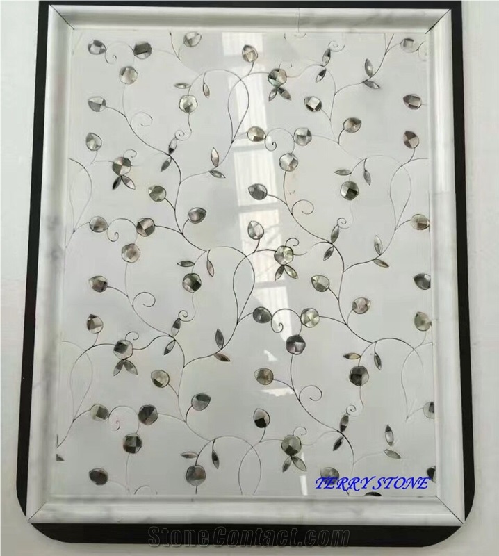 Royal White Jade Marble Stone Mosaic, Flower Design White Stone Mosaic on Sales from China Market, Best Sell White Marble Mosaic