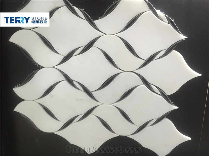 Special Sharp White Mix Black Marble Mosaic Stone for Bath and Kitchen Wall Cover and Interior Decor from China