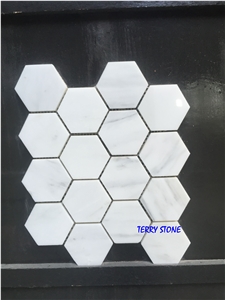 White Marble Mosaic Tile on Sales, All Kinds Of Design to Your Choice, Hexagon Design White Stone Mosaic for Wall and Floor