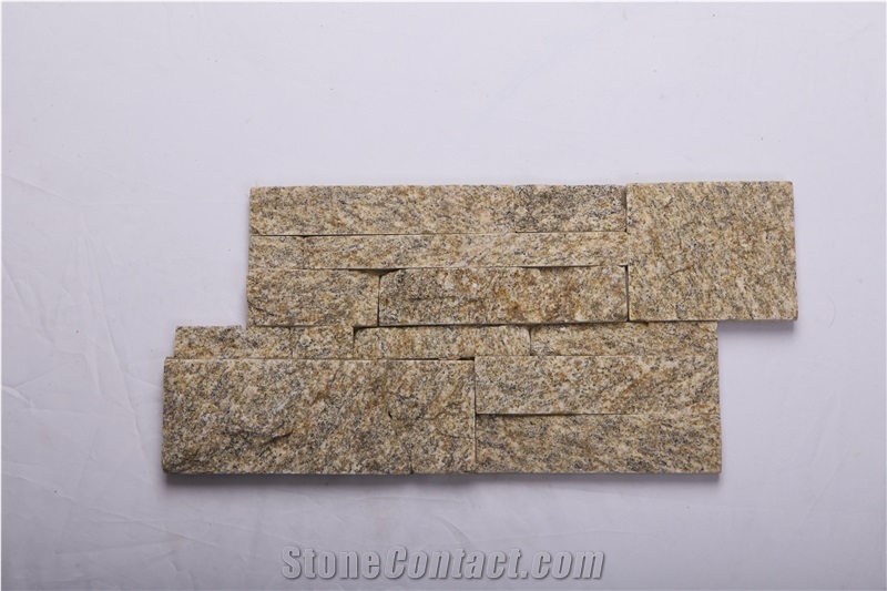 Bonstone Sesame Yellow Wall Cladding with Cement Back, Slate Ledge Stone Veneer,High Quality Sesame Yellow Slate Cement Cultured Stone Veneer
