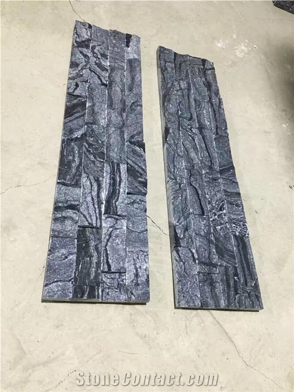 China Black Wood Grain Marble Culture Stone,Ancient Wooden Vein Stacked Stone,Ledge Stone for Wall Cladding