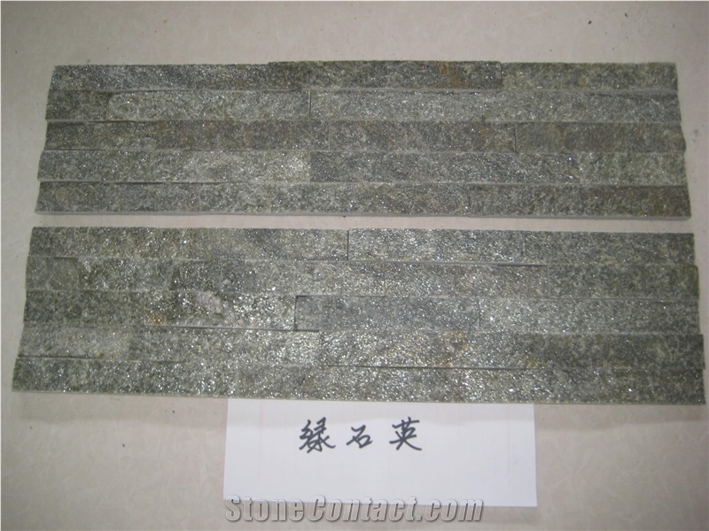 China Green Quartzite Nature Surface Green Cultured Stone Green Stacked Stone Green Ledge Stone