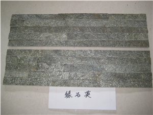 China Green Quartzite Nature Surface Green Cultured Stone Green Stacked Stone Green Ledge Stone