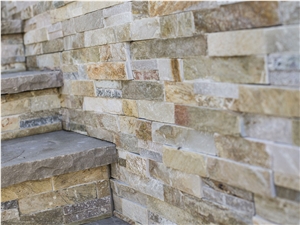 P014 Yellow Beige Cultured Stone, Wall Cladding, Cheap Chinese Wall Stone Panel,Beige Stone Veneer ,Yellow Beige Stacked Stone