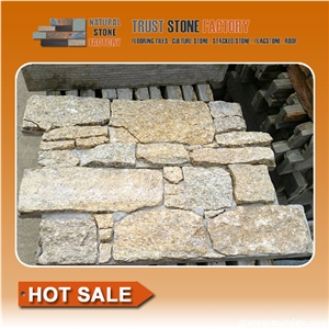 Beige Decoration Stone Wall,Quartzite Stone Wall Panels Fireplace,Stone Wall Rough Wall