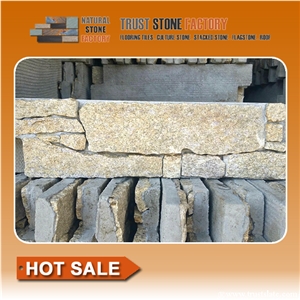 Beige Dry Stone Wall Construction,Quartzite Landscape Stone Wall,Decoration Stone Wall from China