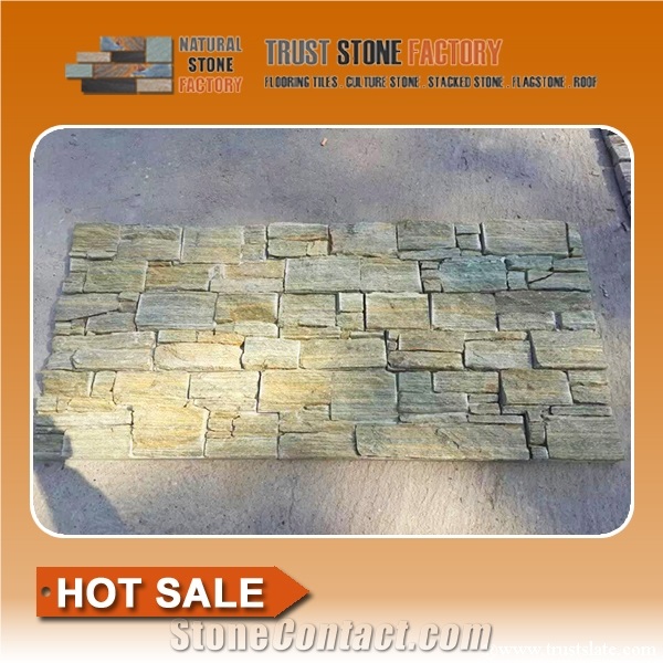 Beige Quartzite Panel Veneer Ledgestone, Cultured Stone