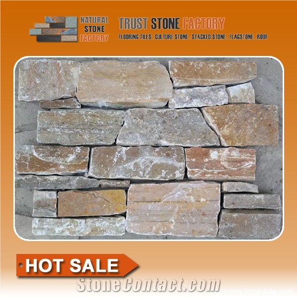 Brown Quartzite Ledge Stone Panel Veneer