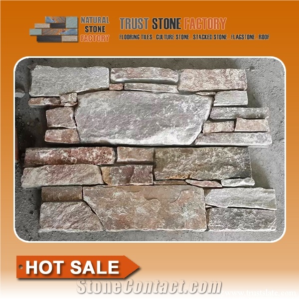 Brown Quartzite Ledge Stone Wall Cladding