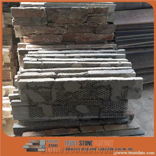 Brown Quartzite Panels Decor,Cultured Stone,Stacked Stone,Ledge Stone Corner,Wall Cladding