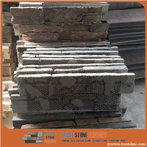 Brown Quartzite Panels Decor,Cultured Stone,Stacked Stone,Ledge Stone Corner,Wall Cladding