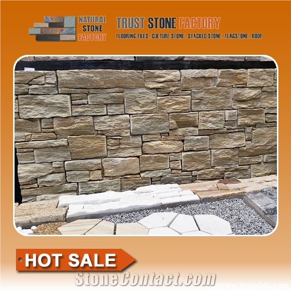 Brown Quartzite Stacked Stone Wall Tiles