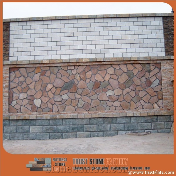 Brown Sandstone Irregular Flagstone Wall Tiles,Cultured Stone,Wall Covering Flagstone,Garden Flagstone Pavers,Pool Pavers
