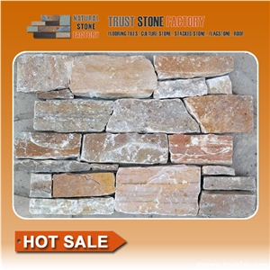 Brown Stacked Quartzite Ledge Stone Panel Veneer