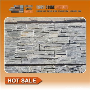 Cheap Quartzite Stone Strips,Gray Quartzite Stacked Stone,Cultural Stone Facade,Wall Cladding Stone
