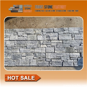 Cheap Quartzite Stone Strips,Grey Quartzite Cultural Stone,Ledge Stone Wall Panels,Fireplace Decoration
