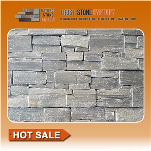 Cheap Quartzite Stone Strips,Grey Quartzite,Cultured Stones Ledges Stone Veneer for Fireplace Wall Decoration