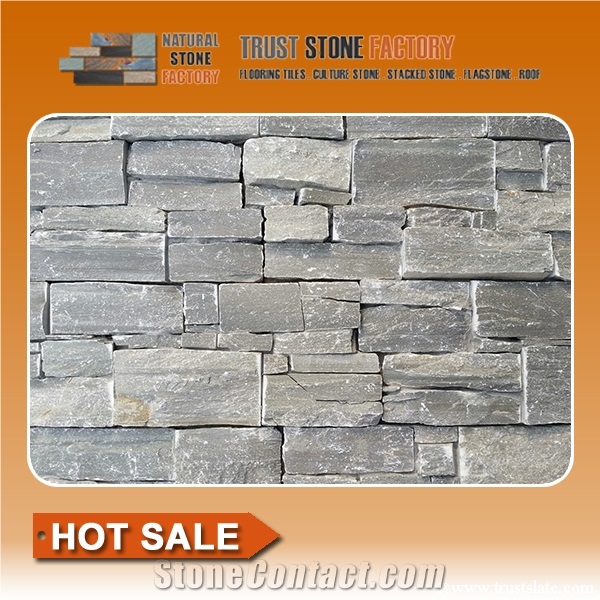 Cheap Quartzite Stone Strips,Grey Quartzite Stacked Stone Ledgestone,Cultural Stone Facade