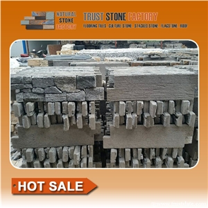 Cheap Stacked Stone,Black Quartzite Stacked Stone Tile,Stacked Stone Panels Fireplace