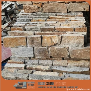 Copper Quartzite Panel Decor Wall Cladding,Stone Veneer Panels,Ledge Stone,Cultured Stone Cladding