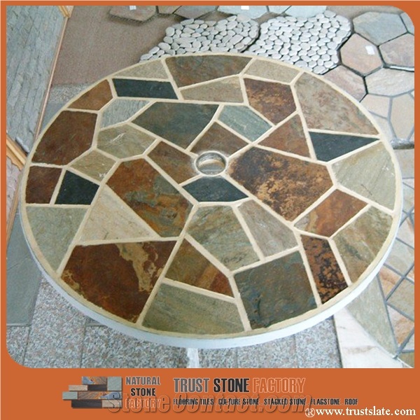 Culture Stone,Copper Brown Slate Flagstone Flooring Tiles,Wall Covering,Pool Surrounding Flagstone Pavers, Garden Flagstone Patio Pavers