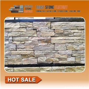 Cultured Stone Cladding Price,Beige Quartzite Panel Veneer Wall Covering,Fireplace Wall Decoration,On Sale China