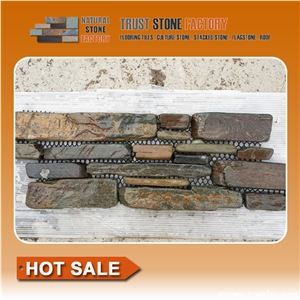 Cultured Stone,Rust Slate Stacked Stone Veneer Panels,Culture Stone,Wall Panel Ledge Stone,Veneer,Stacked Stone for Wall Cladding