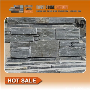 Grey Quartzite Stacked Stone Tile,Exteria Stacked Stone Veneer,Chinese Stone Wall Rough Wall