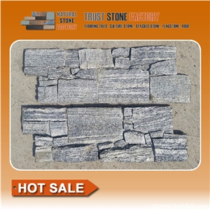 Grey Quartzite Stacked Stone Tile,Stacked Stone Panels,Stacked Stone Walls Landscaping