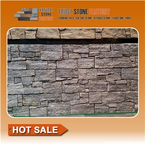 Grey Quartzite Stone Wall Tile, Exteria Stone Wall Veneer,Real Stone Wall from China
