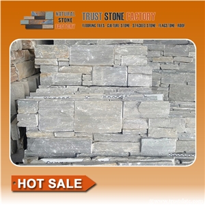 Grey Quartzite Wall Cladding Ledgestone,On Sale Cheap Mini Panel Thin China Slate Stone Wall Panel, Ledge Stone Veneer Clearance