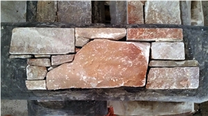 Multicolor Stacked Stone Wall,Quartzite Stacked Stone Veneer,Wall Fireplace Decoration