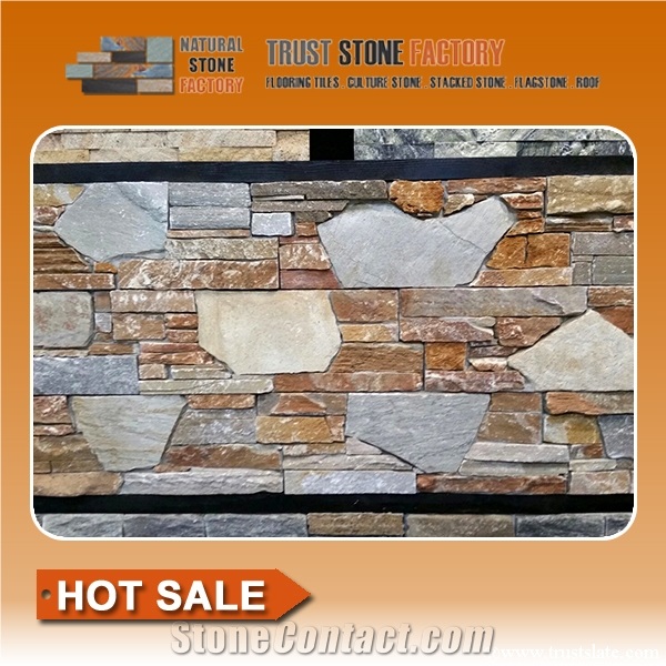 Multicolor Stone Wall Panels Fireplace,Quartzite Stone Wall Landscaping,Exteria Stone Wall Veneer