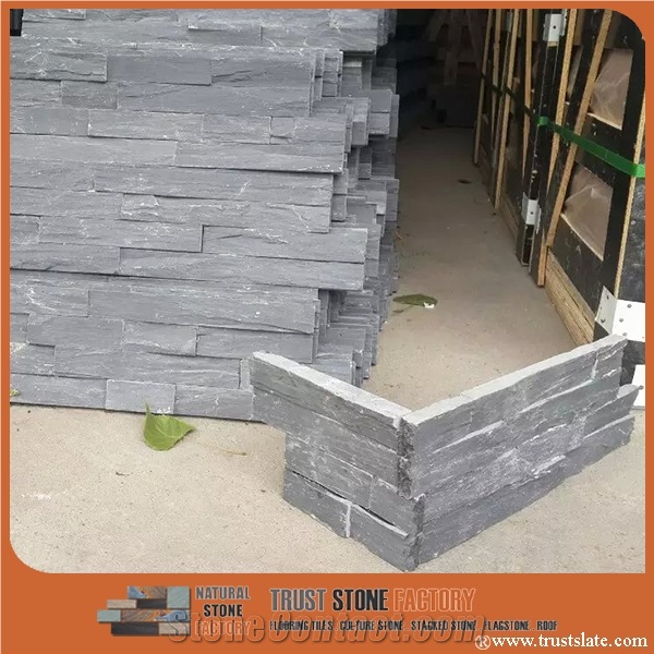 On Sale China,Black Slate Ledge Stone Veneer,Culture Stone,Stacked Stone,Wall Covering,Fireplace Decorative