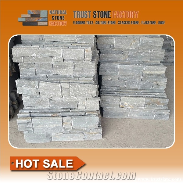 On Sale China,Cultured Stone,Grey Quartzite Panels Decor,Wall Panels,Ledge Stone