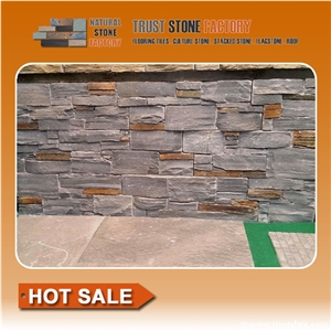 Quartzite Stone Wall Rough Wall,Grey Landscape Stone Wall,Exteria Stone Wall Veneer