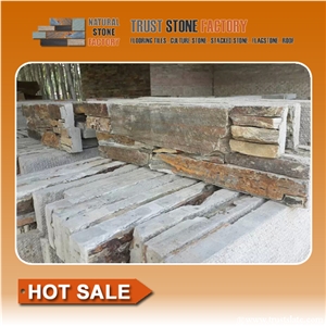 Rust Grey Quartzite Stacked Stone,Ledge Stone Wall Panels,Cultural Stone Facade,Waterfall Wall Cladding,