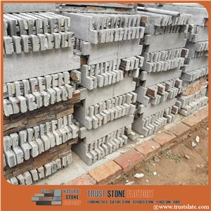 Rust Grey Quartzite Stacked Stone,Ledge Stone Wall Panels,Cultural Stone Facade,Waterfall Wall Cladding,