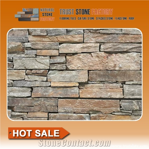 Rusty Quartzite Ledgestone Wall Veneer Stone Cladding
