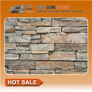 Rusty Quartzite Ledgestone Wall Veneer Stone Cladding