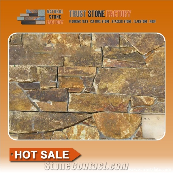 Rusty Quartzite Stacked Stone Wall Tiles